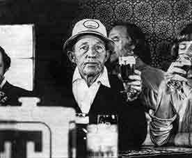 Bing Crosby having a drink in a pub on Byres Road. 1976